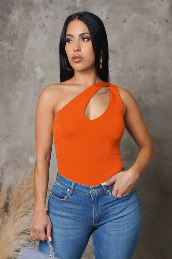 Cut Out Bodysuit - Orange