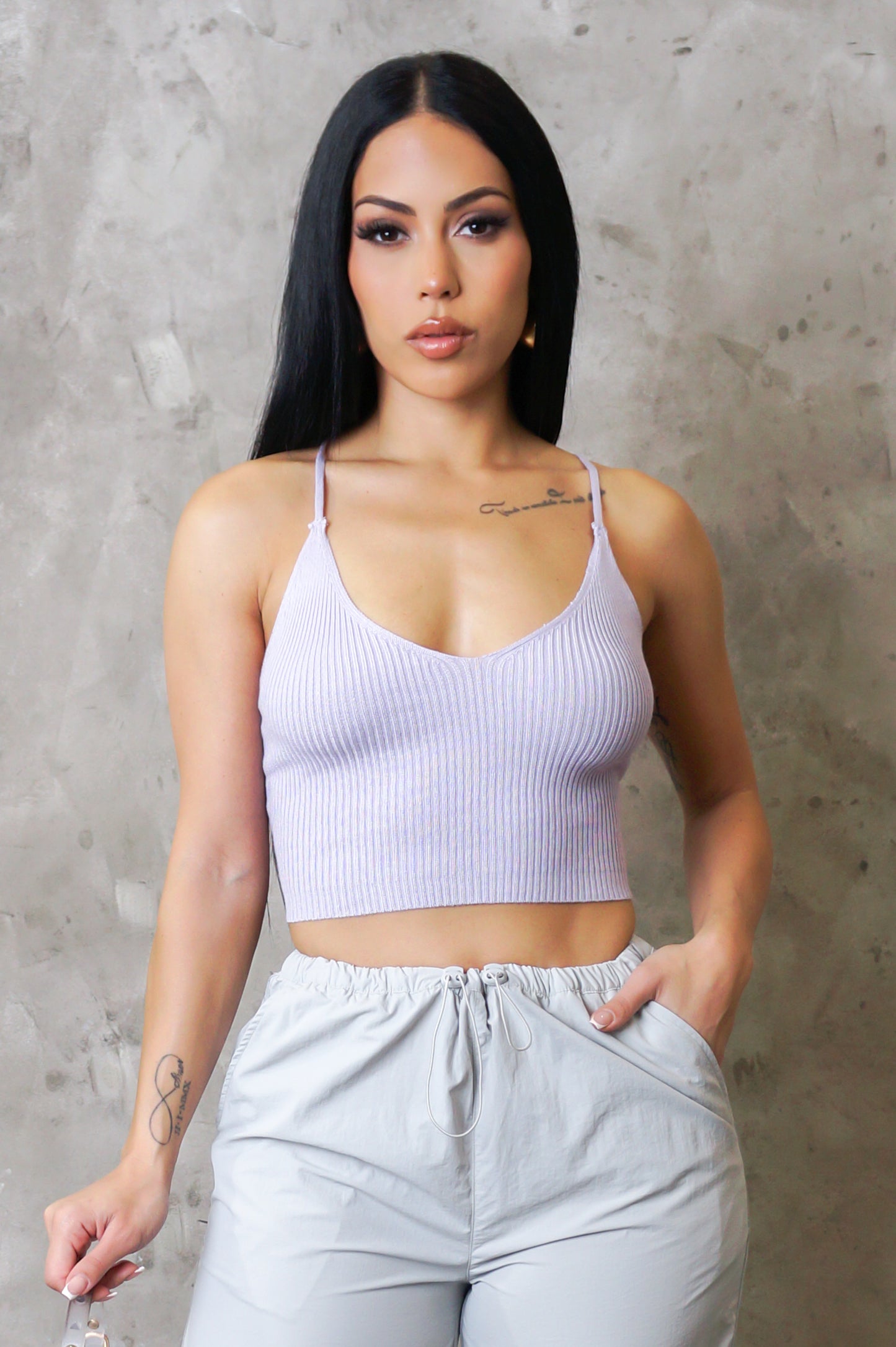 Locked In Crop Top - Lilac