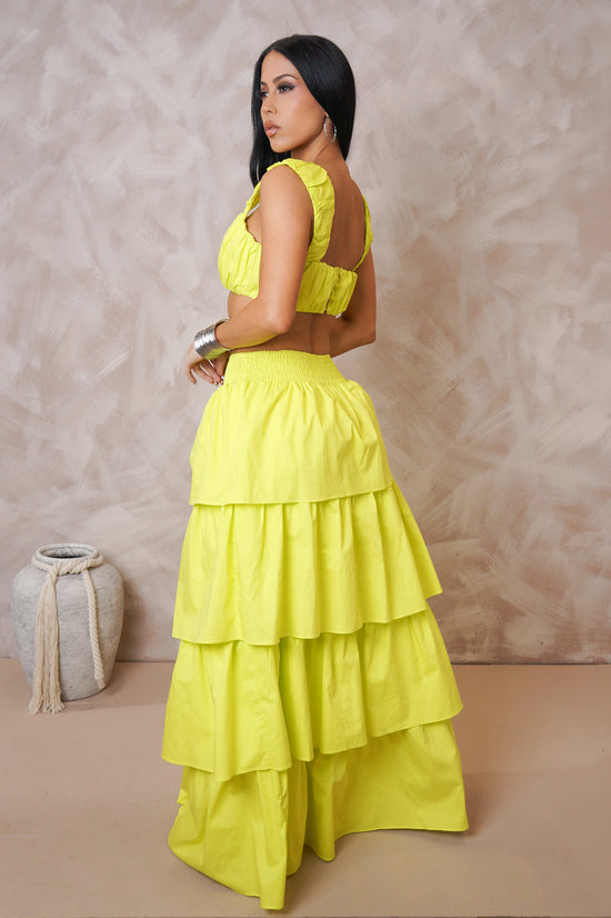 Fiesta Time Skirt Set - Lime