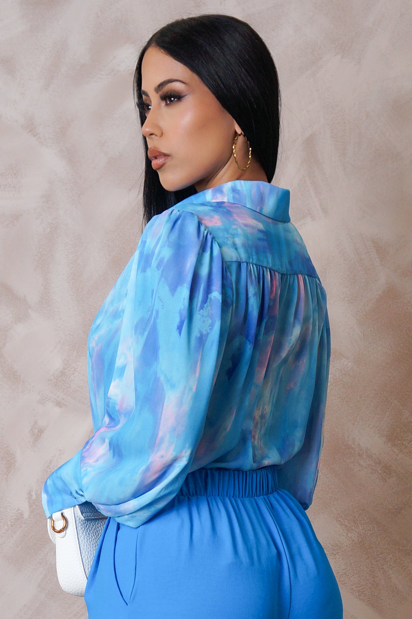 Abstract Blouse - Blue