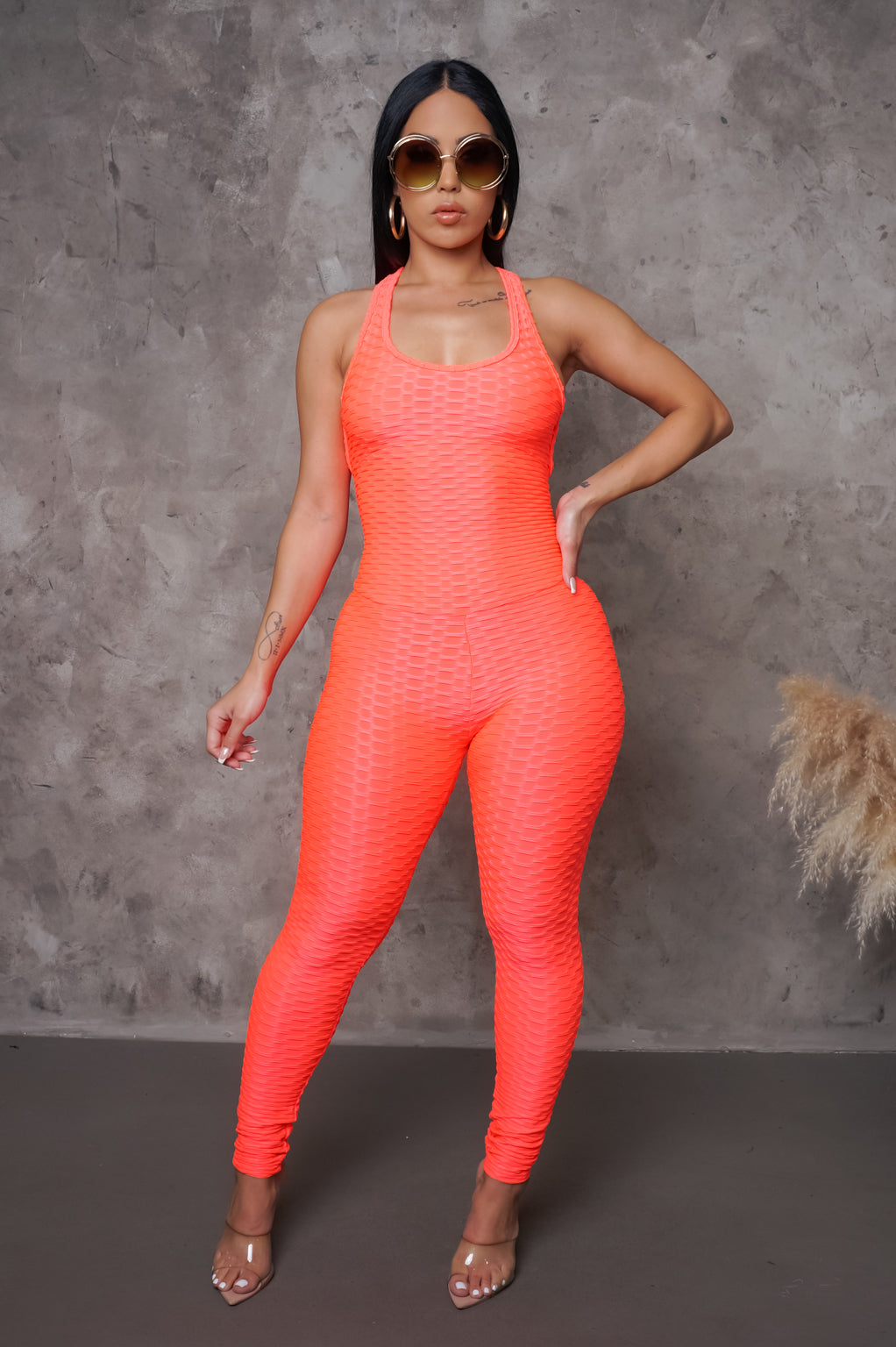 Protect Your Look Jumpsuit - Neon Pink