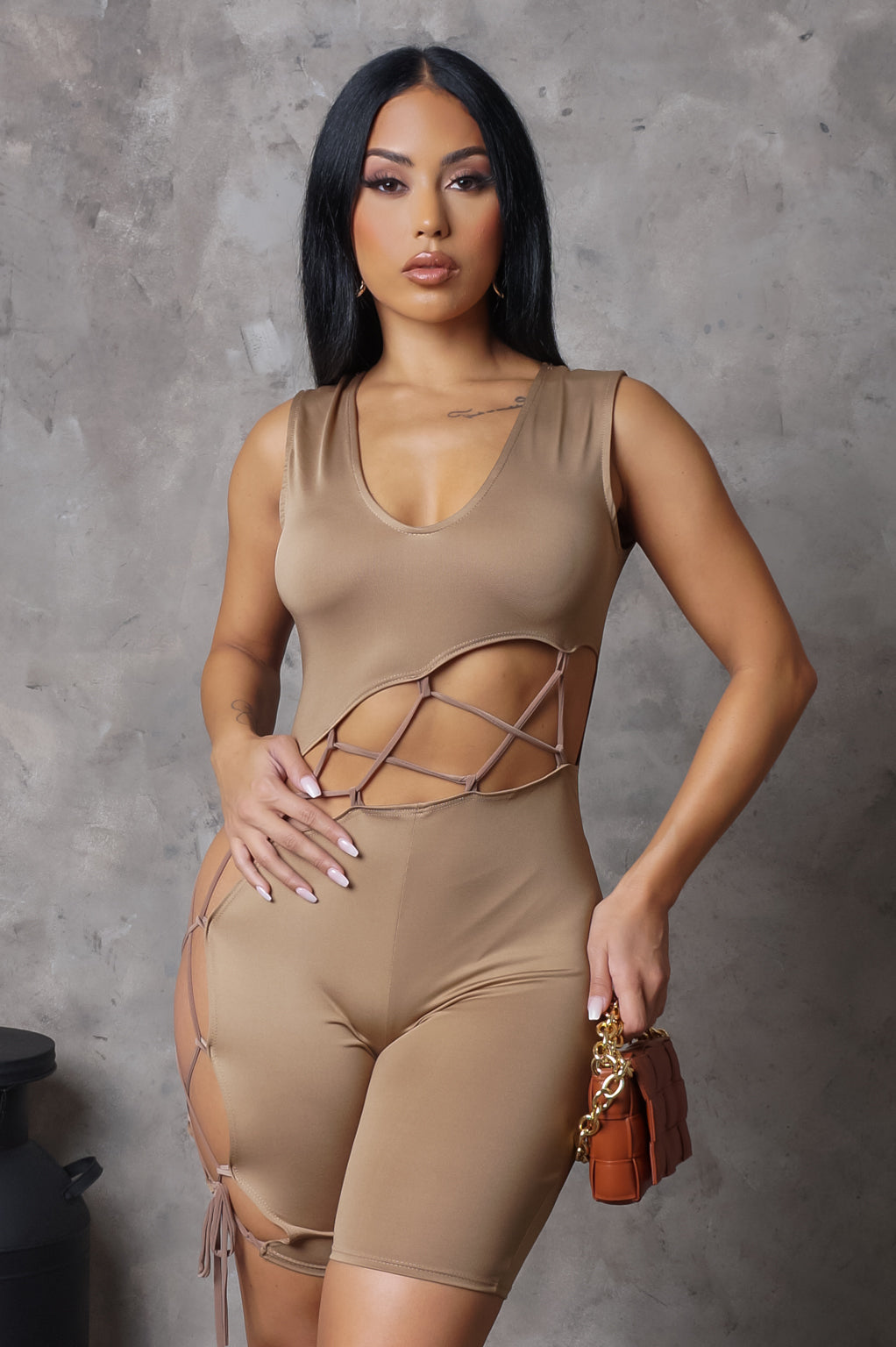 Candance Romper - Taupe