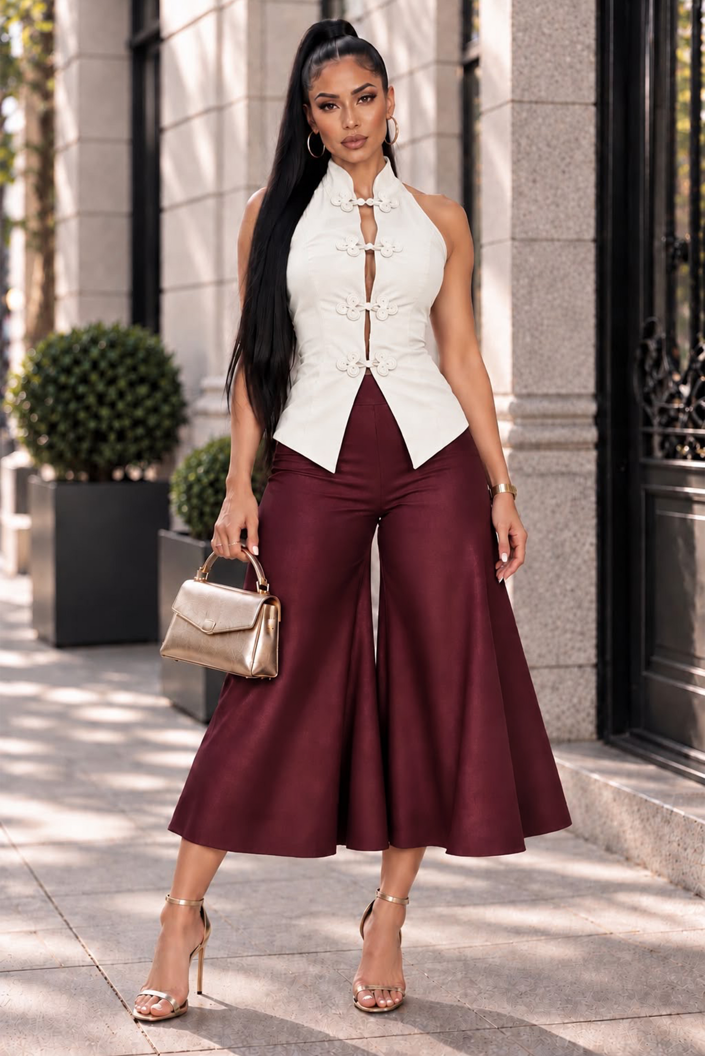 Elegant Girls Pant- Burgundy