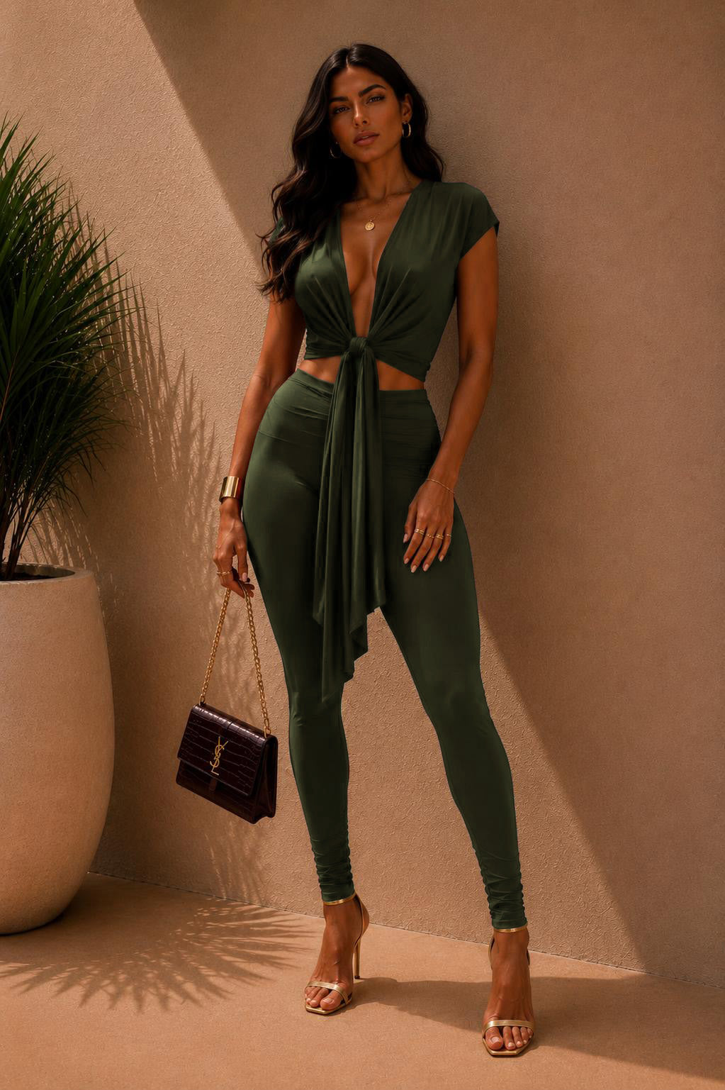Tender Horizon Pant Set - Olive
