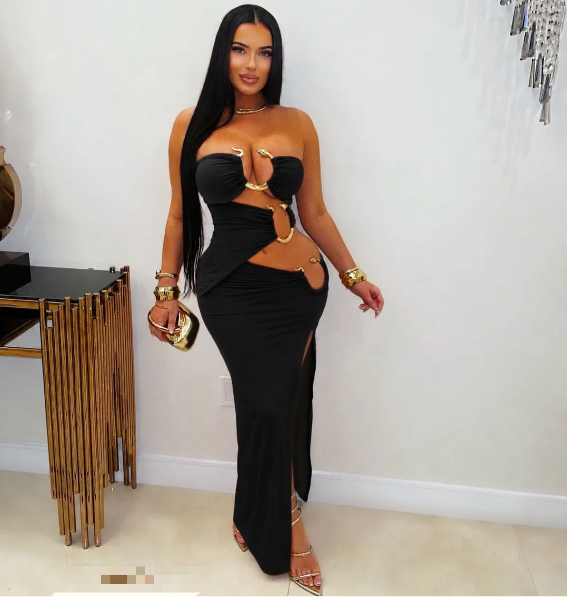 Goddess Gravity Maxi Dress - Black