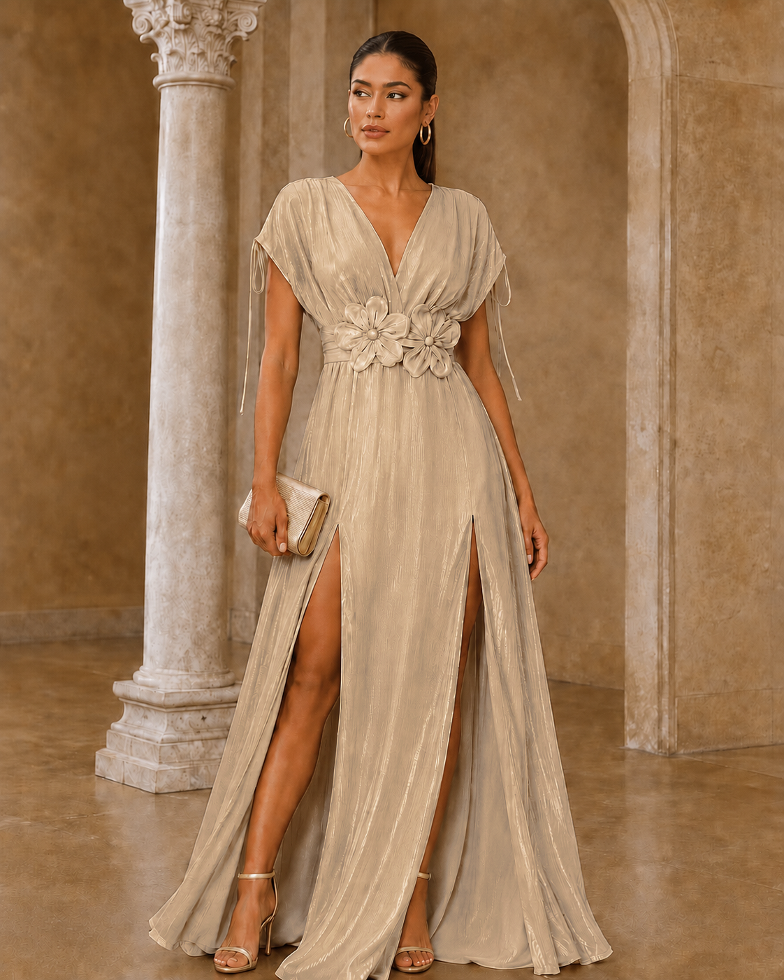 Flowers of Elegance Dress - Cream