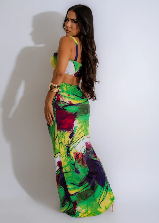 Wild Thoughts Skirt Set - Green