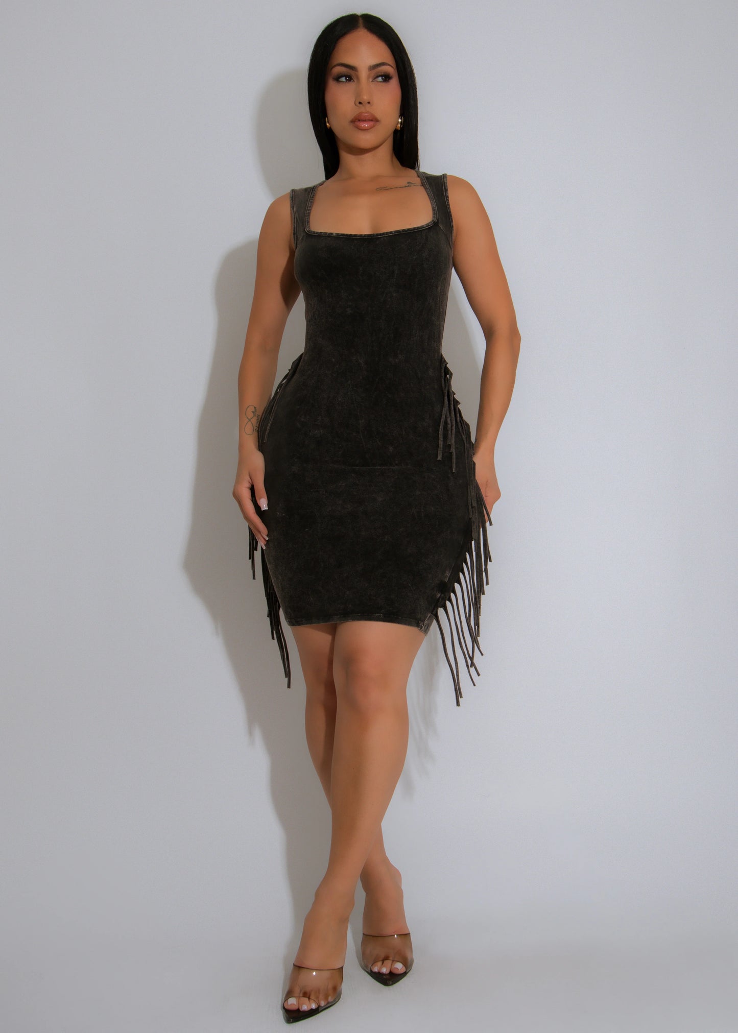 luna mini dress Luna Wrap Mini Dress Shop American Threads Women's Trendy Online Boutique Blue / S / No Returns/Exchanges