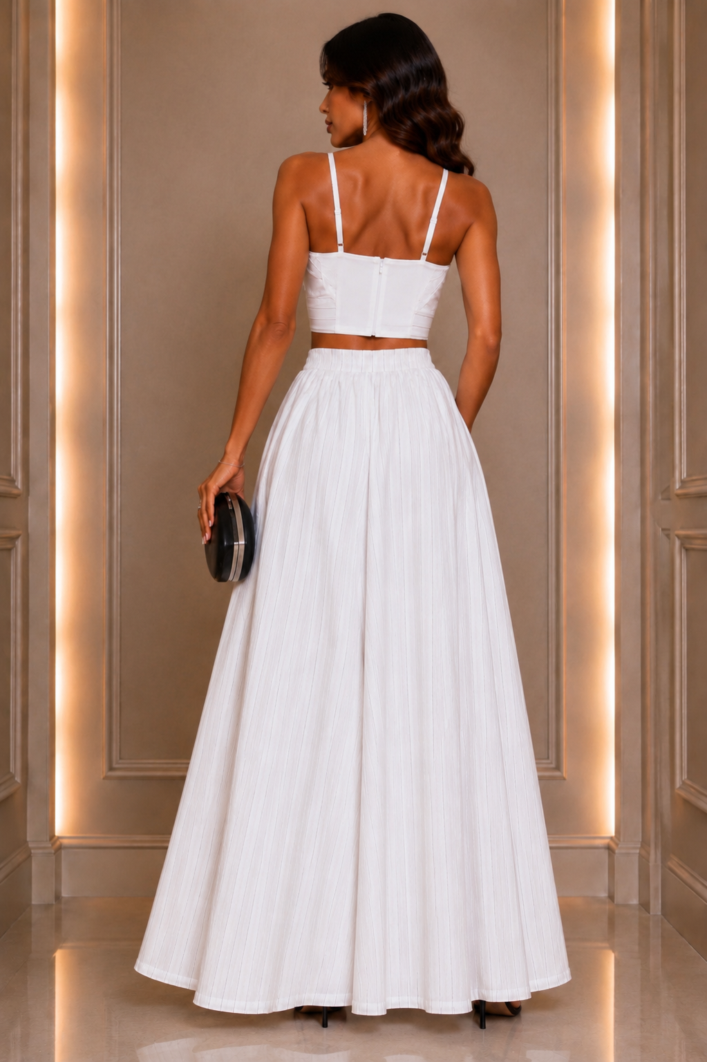 Madison Line  Skirt Set- White