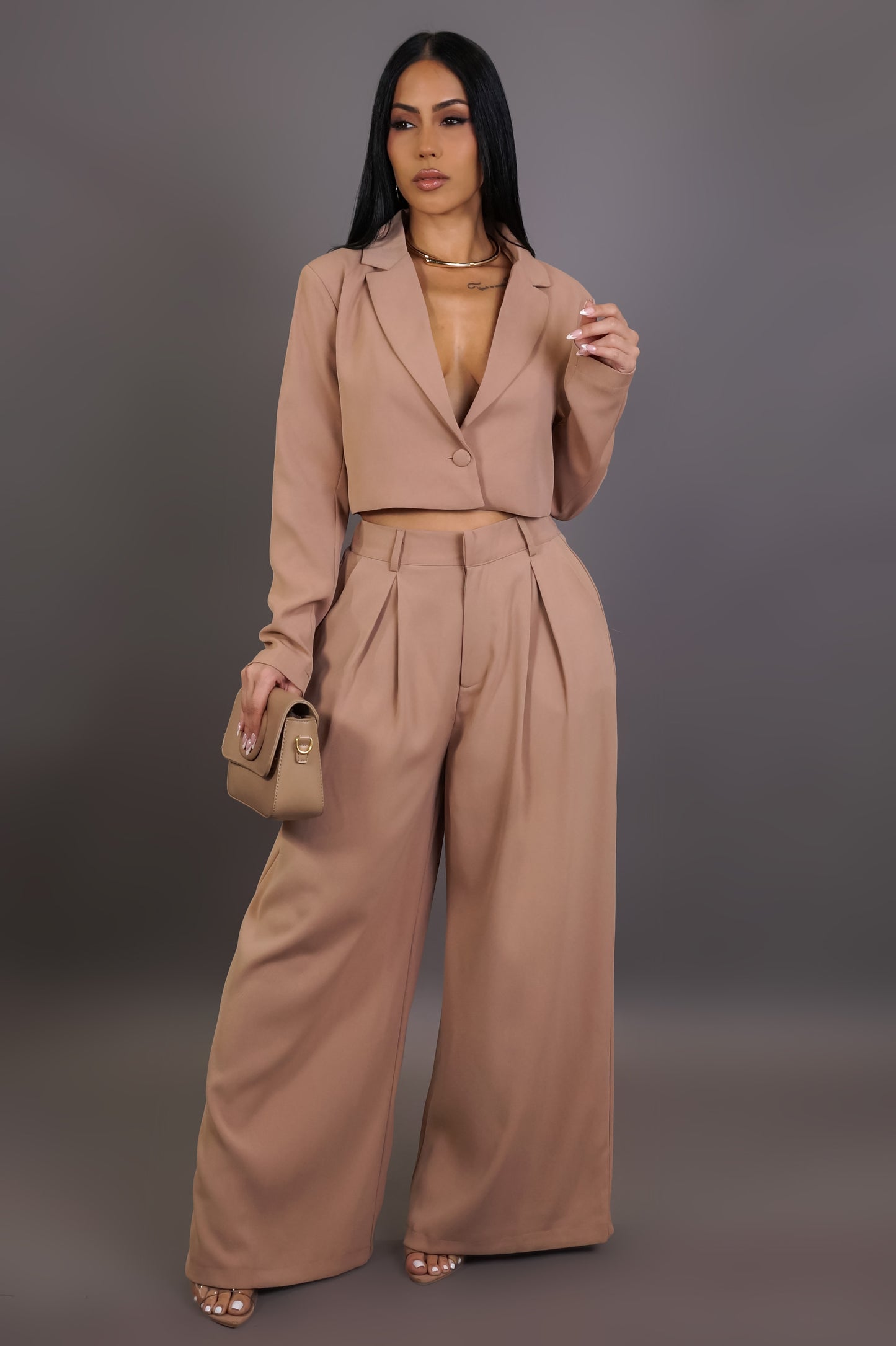 Heaven and Earth Two Piece Pant Set - Nude