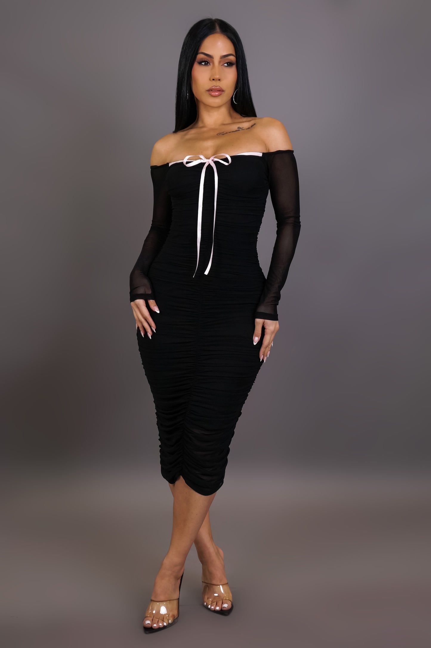 Sheila Midi Dress- Black