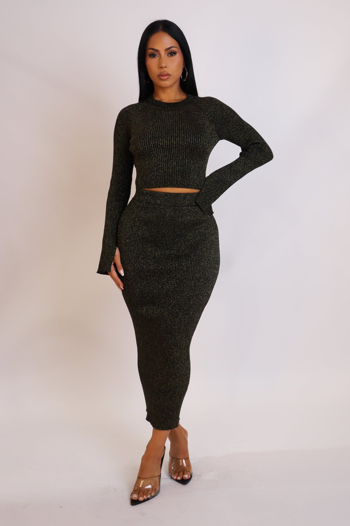 Onto The Next Skirt Set - Gold