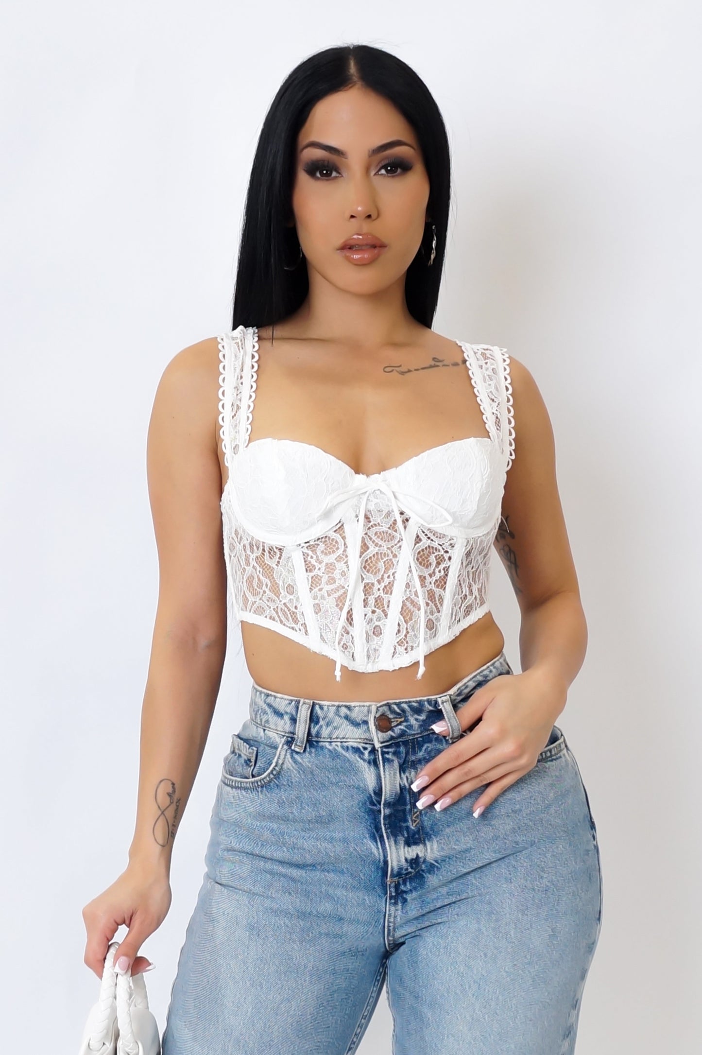 Lead The Way Crop Top  - White