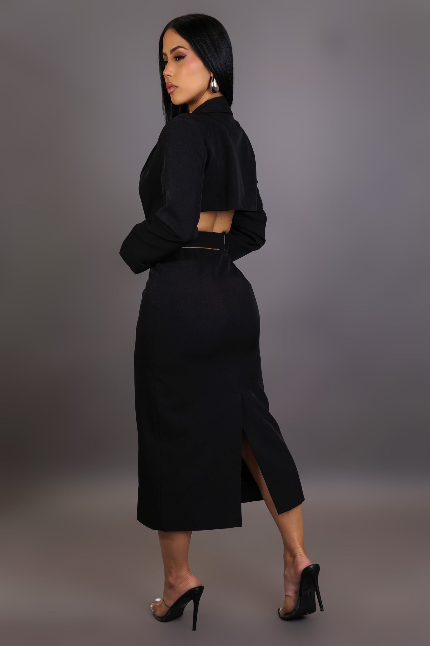 Happy Harmony Midi Dress - Black