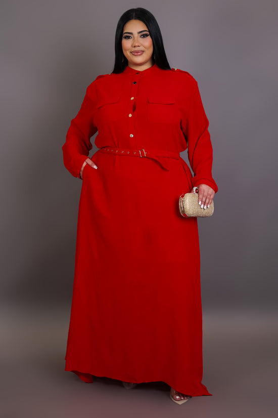 Magdalena Plus Size Maxi Dress - Red