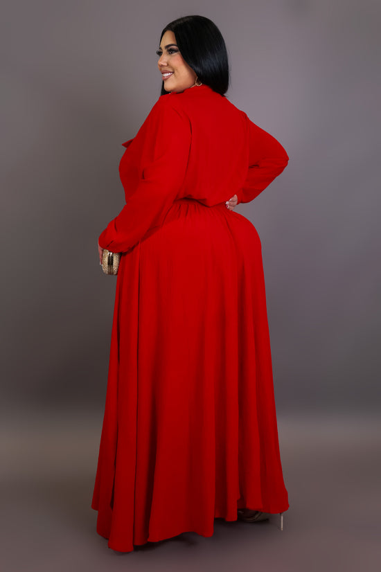 Magdalena Plus Size Maxi Dress - Red