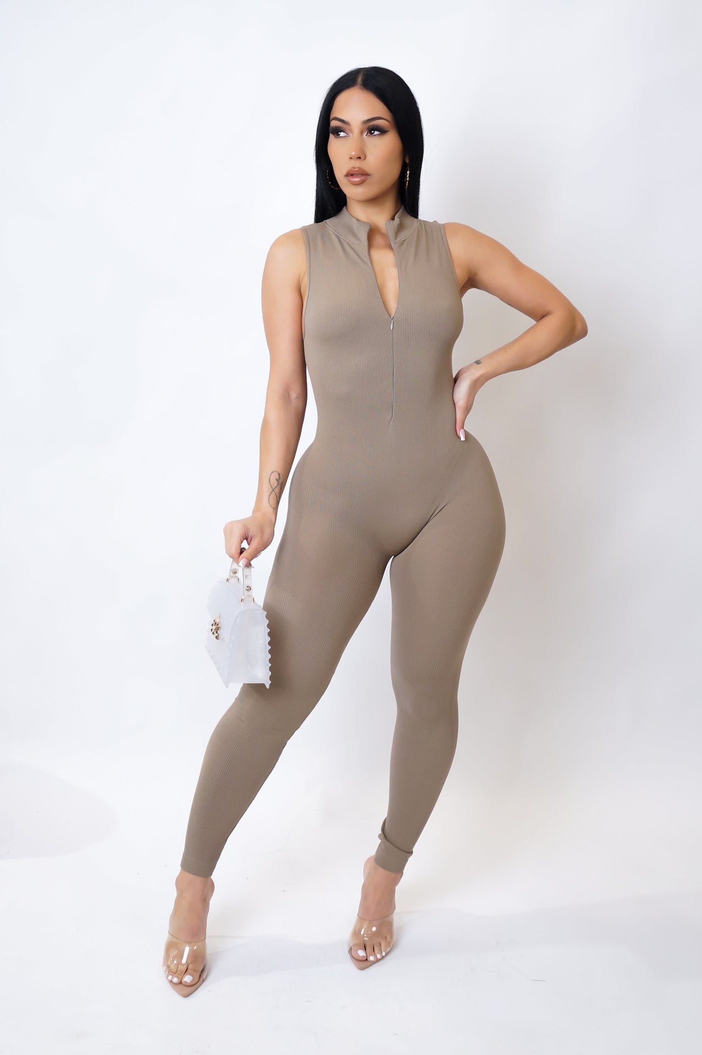 Load image into Gallery viewer, I&amp;#39;m Addicted To You Jumpsuit - Brown
