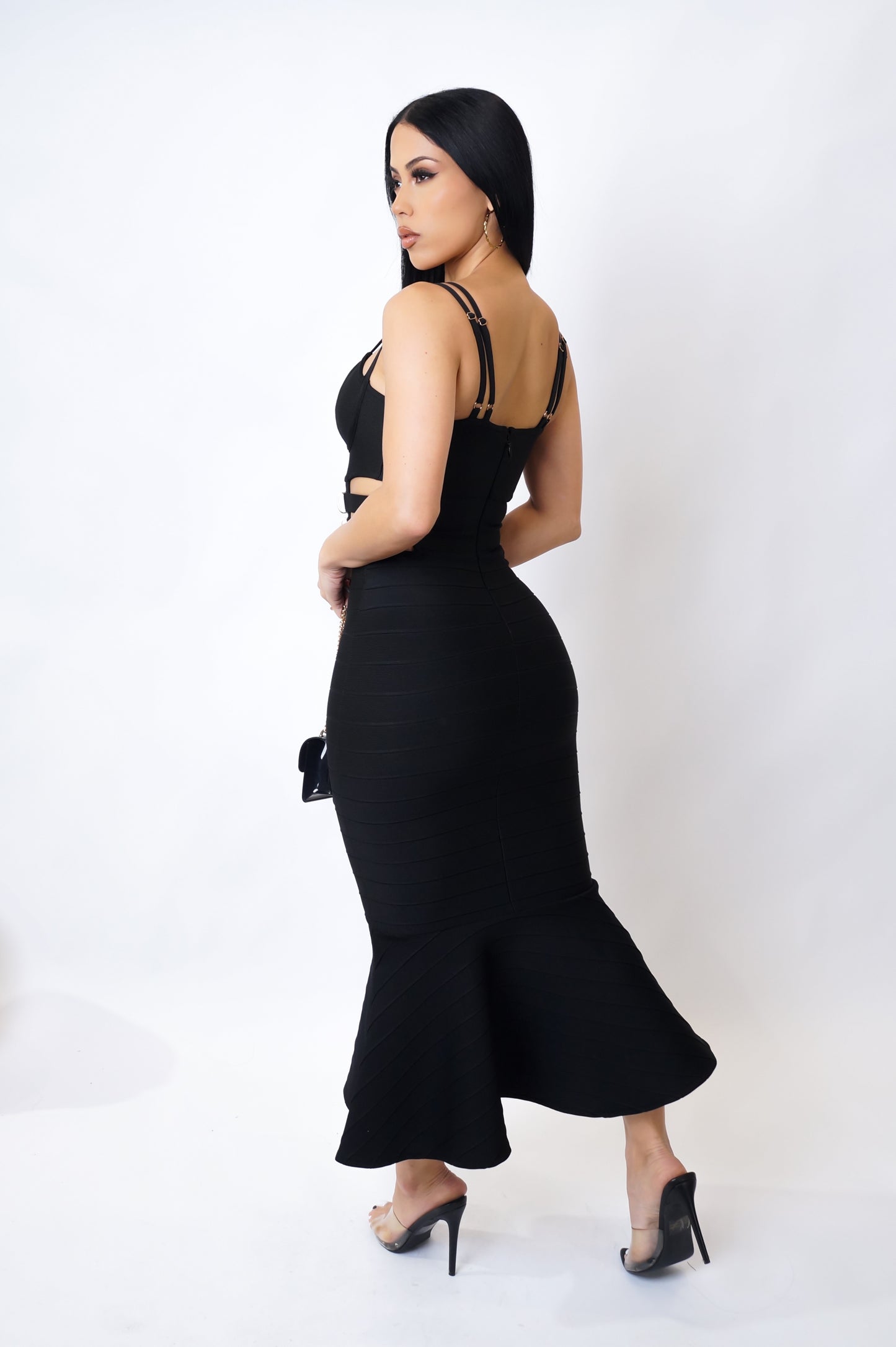 Load image into Gallery viewer, See Me Now Midi Dress - Black
