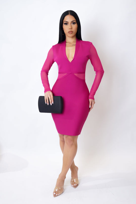 Load image into Gallery viewer, All In Mini Dress - Fuchsia
