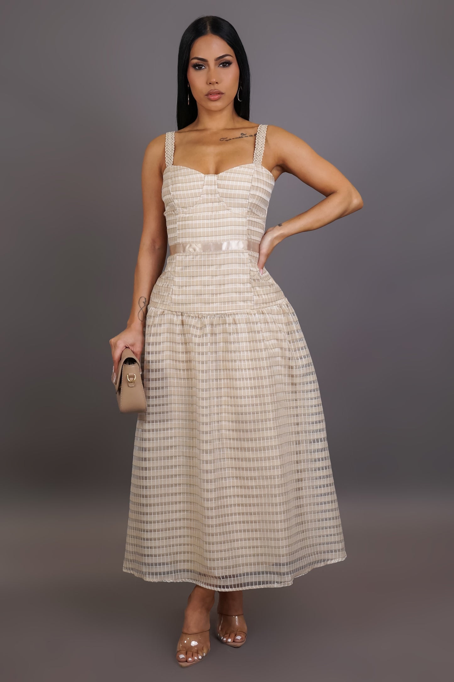 Geneva Mindi Dress - Beige