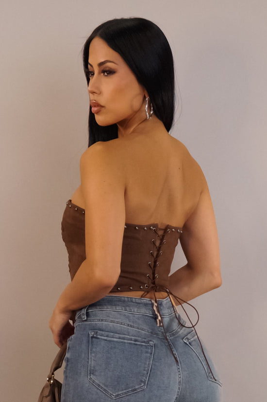 Running Off Crop Top - Brown