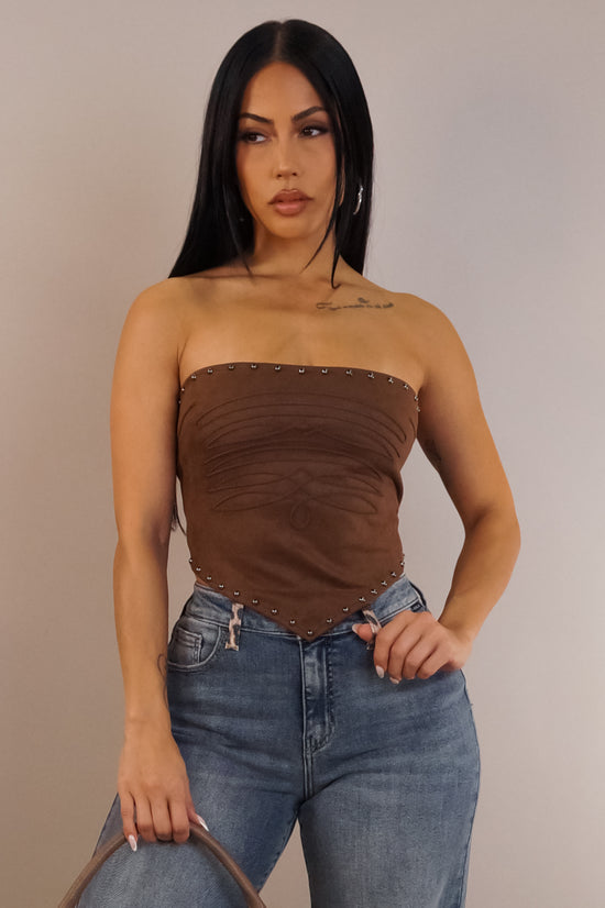 Running Off Crop Top - Brown