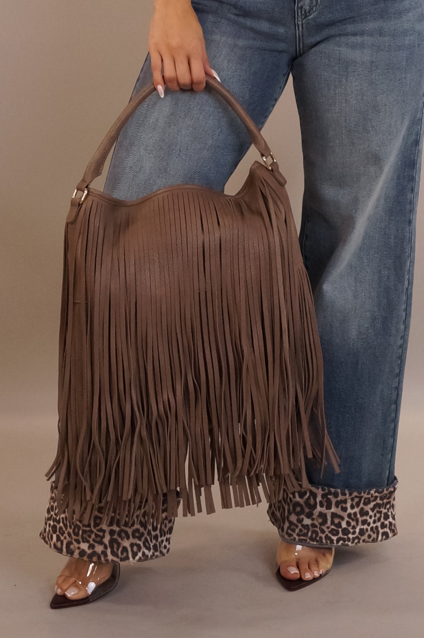 The Fringe Purse - Black - Mauve - Tan - Stone