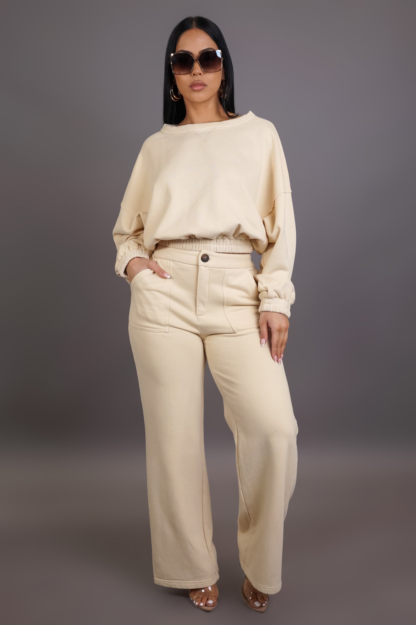 Winter Ready Pant Set -Cream