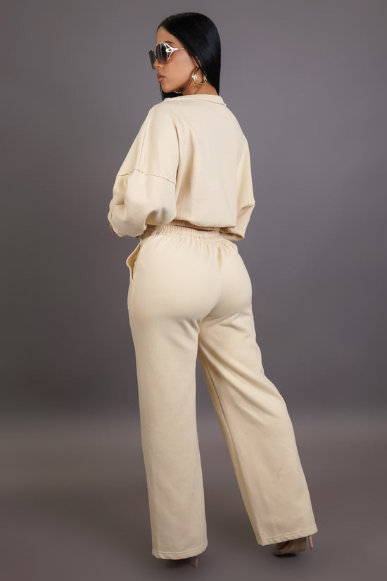 Winter Ready Pant Set -Cream