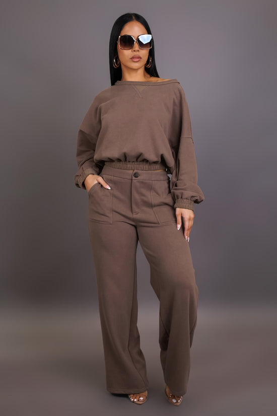 Winter Ready Pant Set -Brown