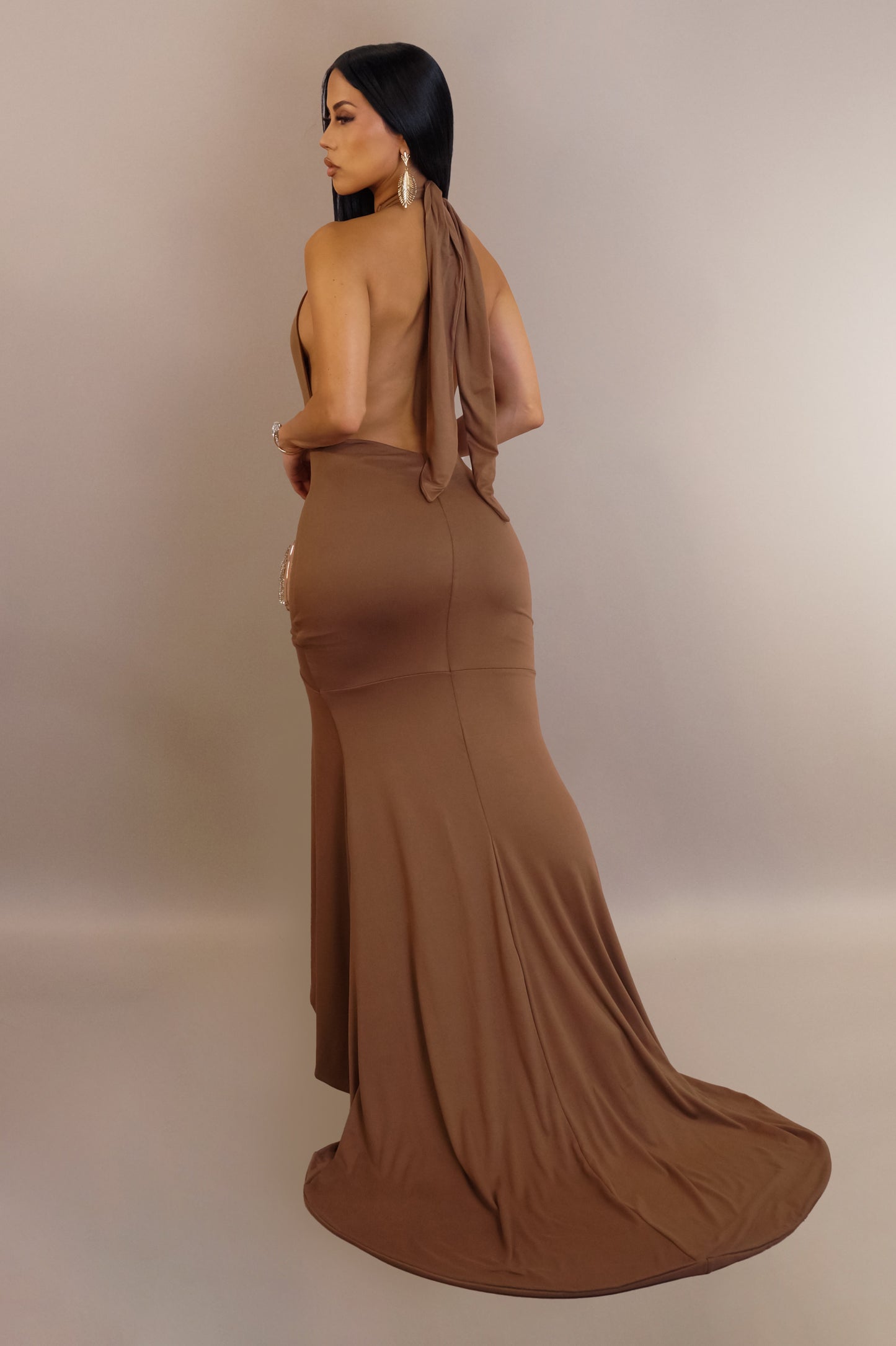 Posh Maxi Dress -Brown