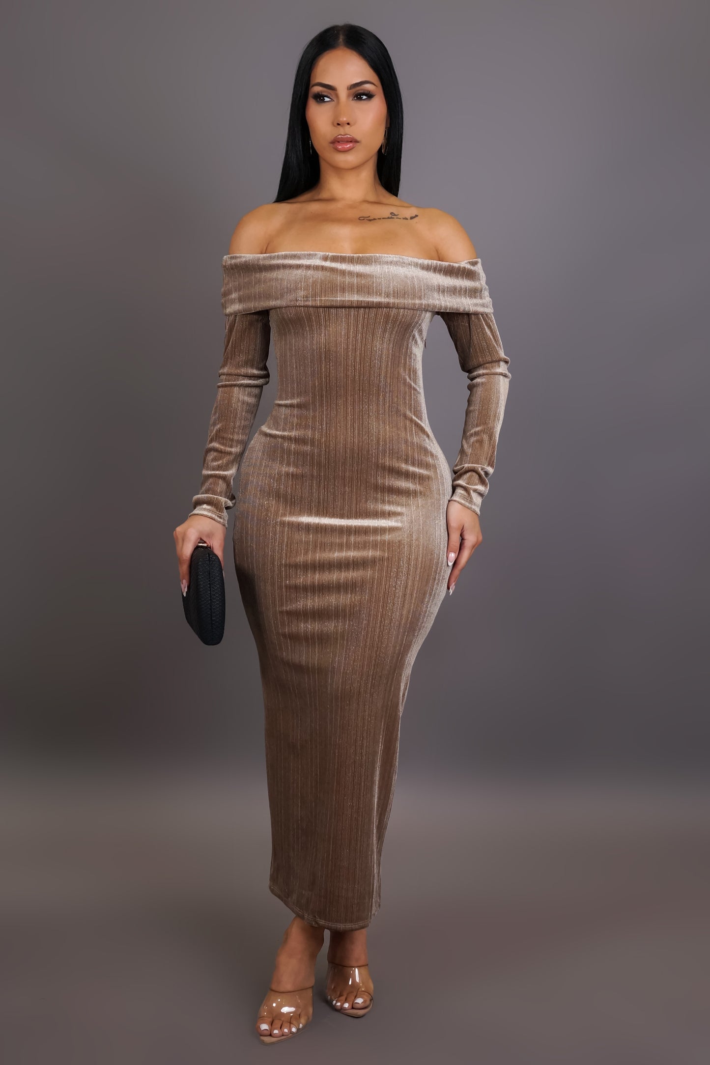 Forever Yours Midi Dress - Taupe