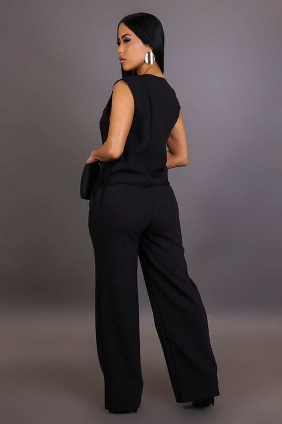 A Better Feel Two Piece Pant Set - Black