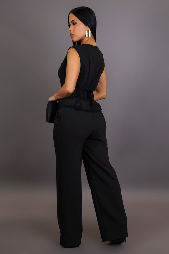 A Better Feel Two Piece Pant Set - Black