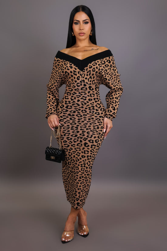 Mercedes Midi Dress- Animal Print