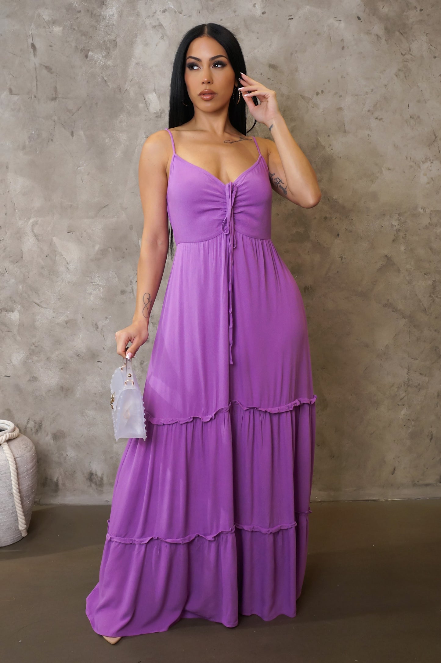 Load image into Gallery viewer, Cupid&amp;#39;s Dress Maxi Dress - Purple

