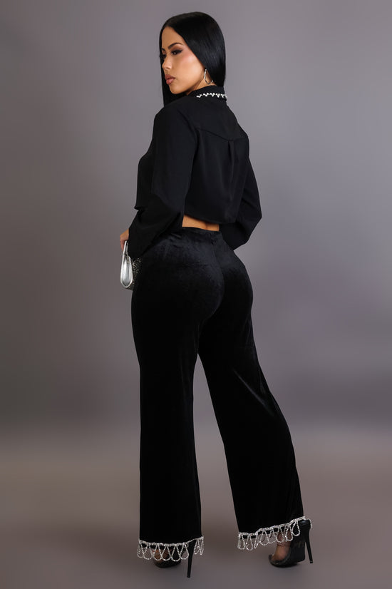 Let's Dine Out Pants - Black