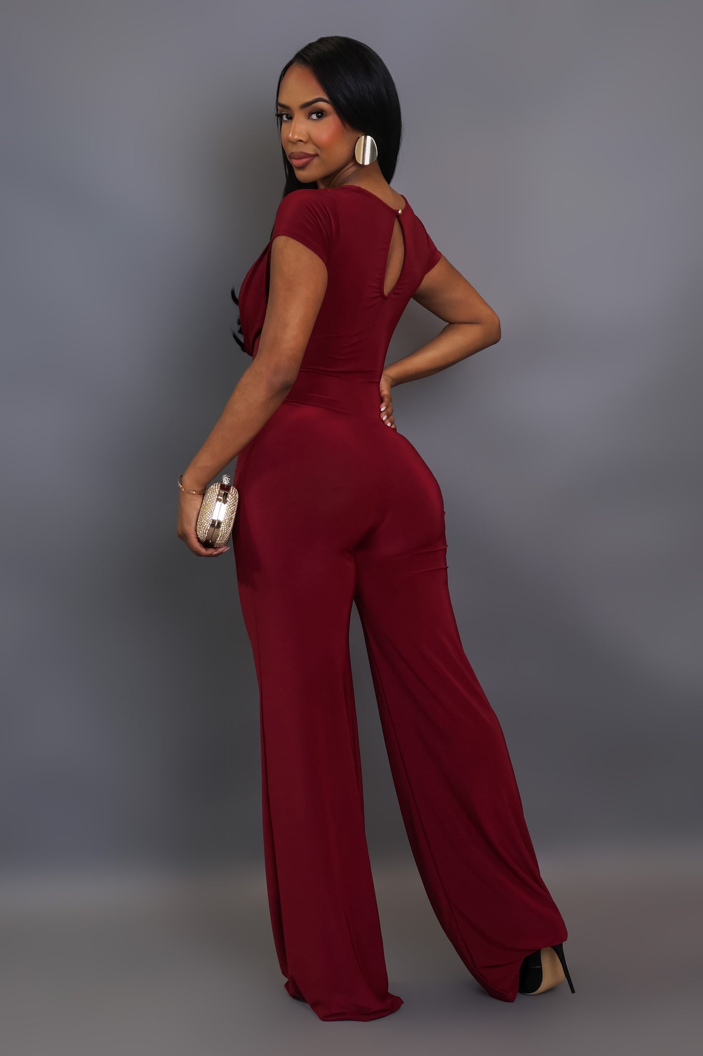 Back To You Jumpsuit - Burgundy