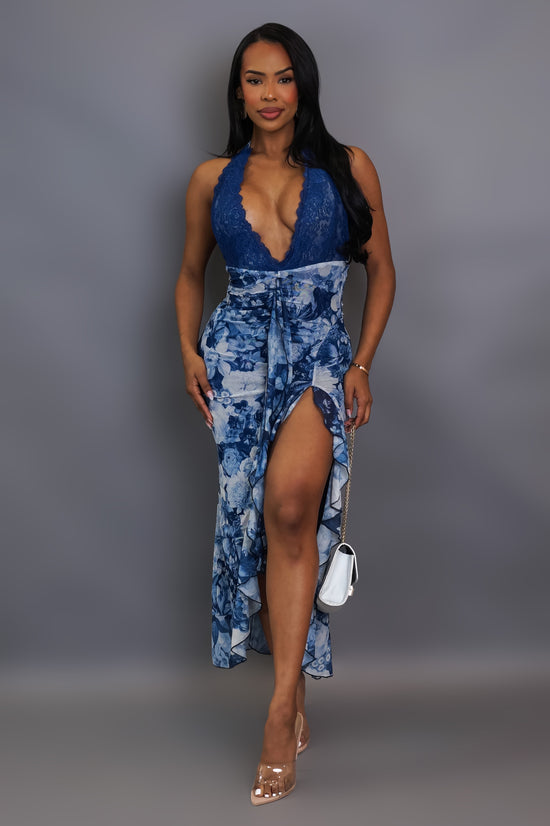 Feeling Perfect Midi Dress - Blue