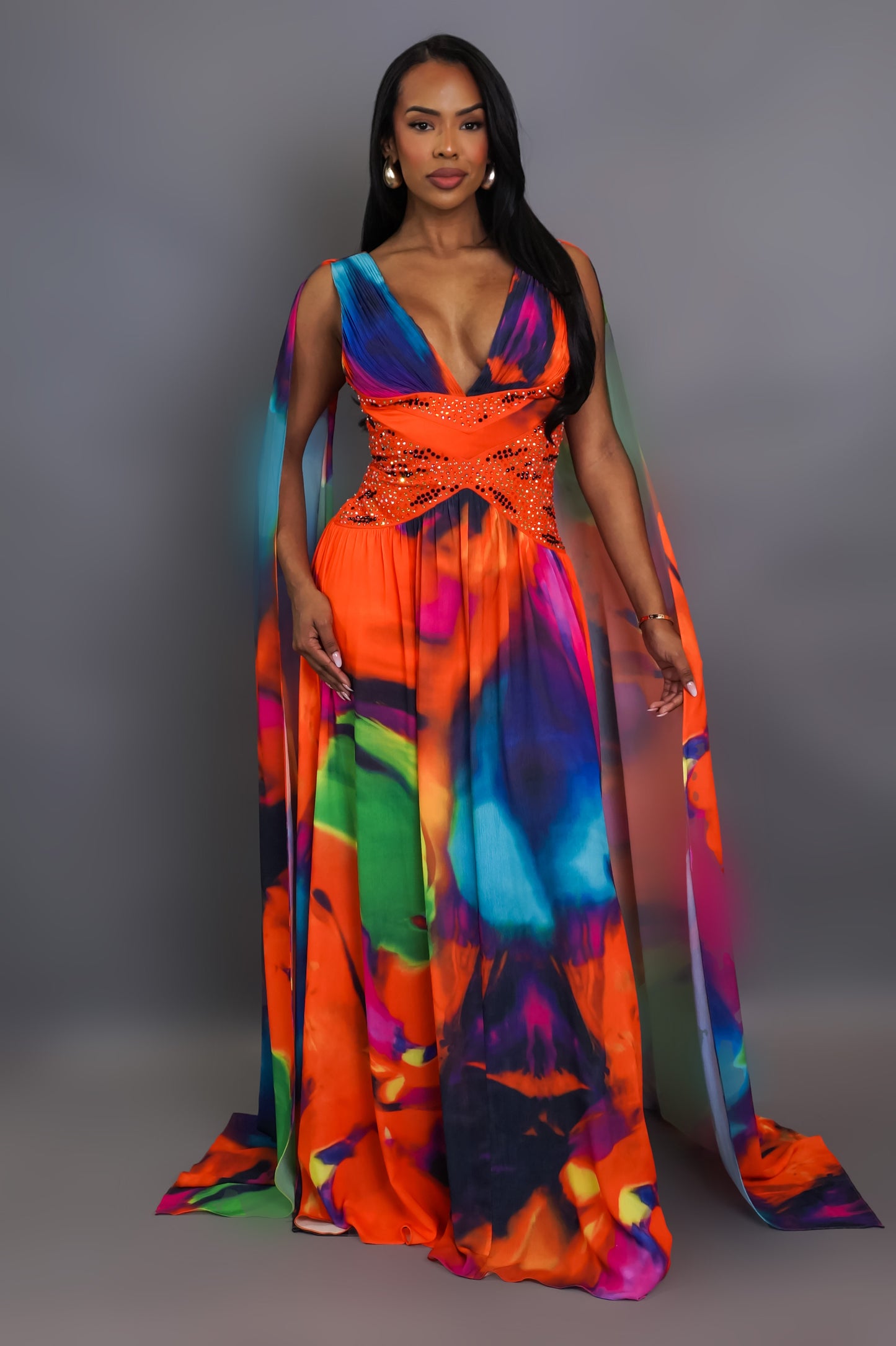 Making Headlines Maxi Dress - Orange