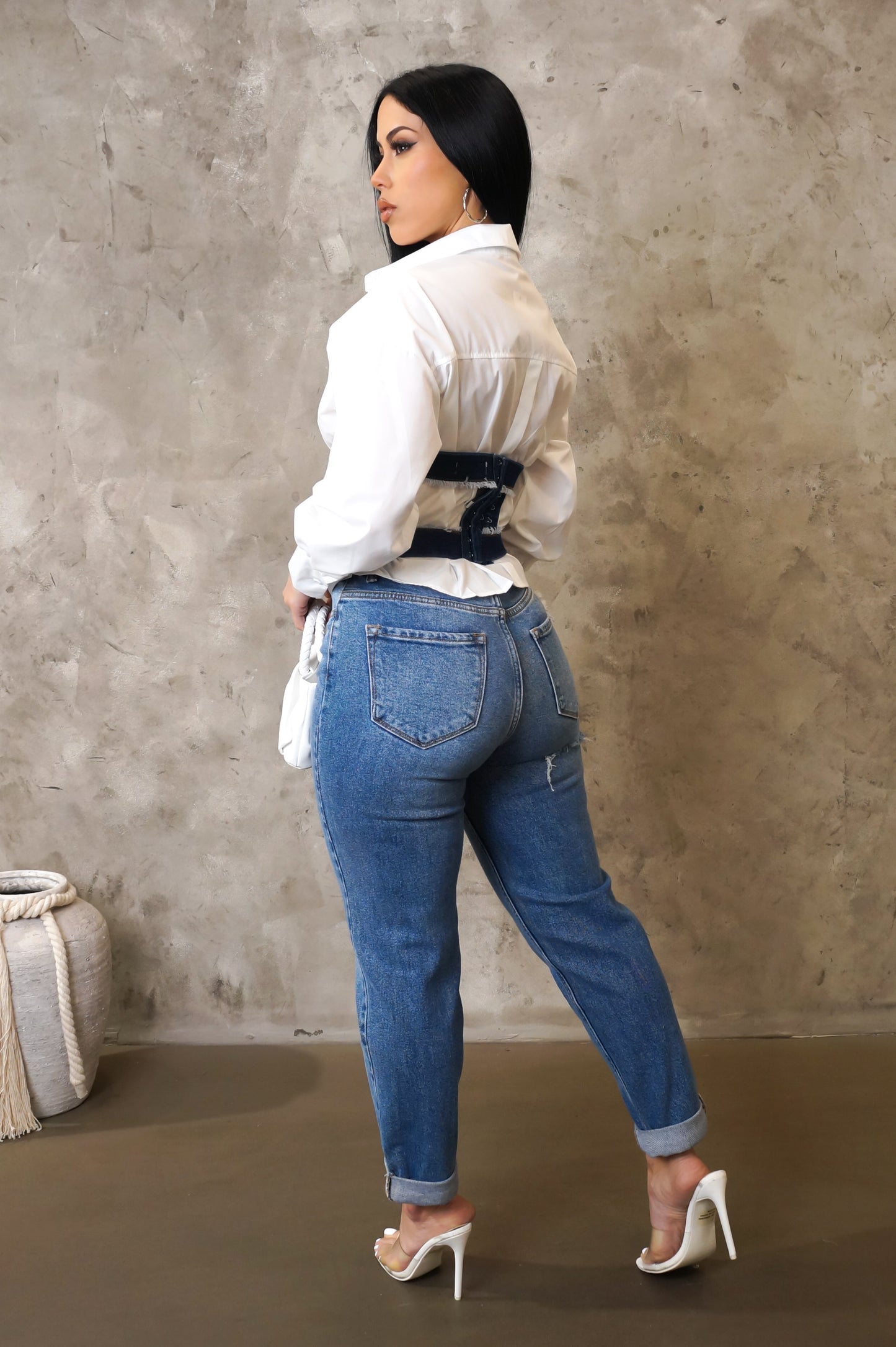 Load image into Gallery viewer, Caged In Belt - Denim
