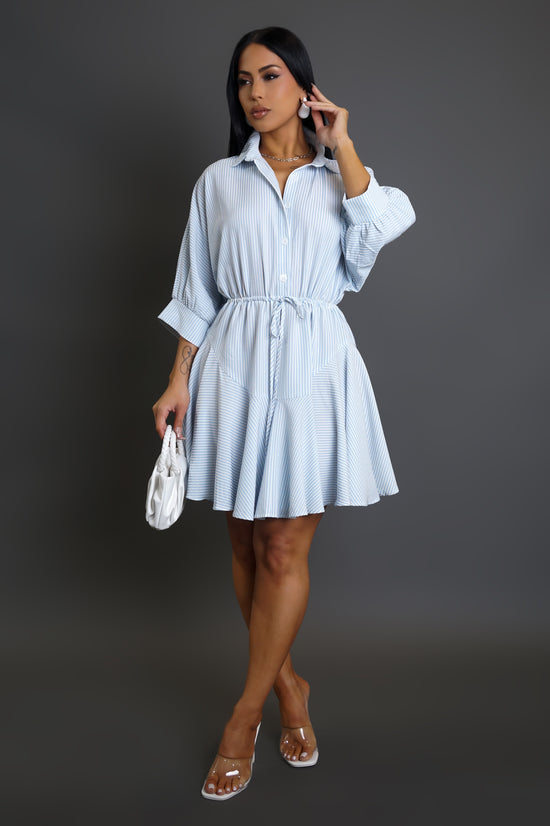 The Sleek Mini Dress - Blue