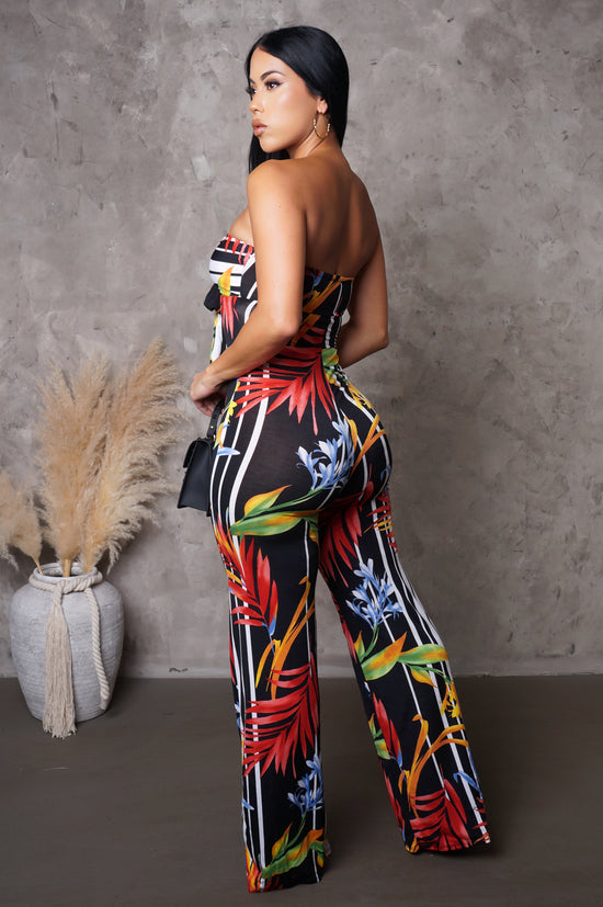 Load image into Gallery viewer, RRESTOCK!! Tropical Vibe Jumpsuit - Black
