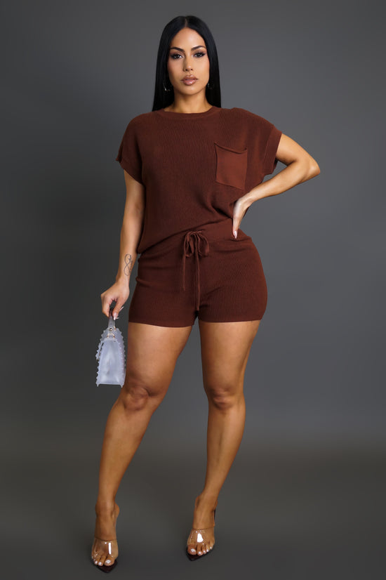 RESTOCK!! By Grace Shorts Set - Brown