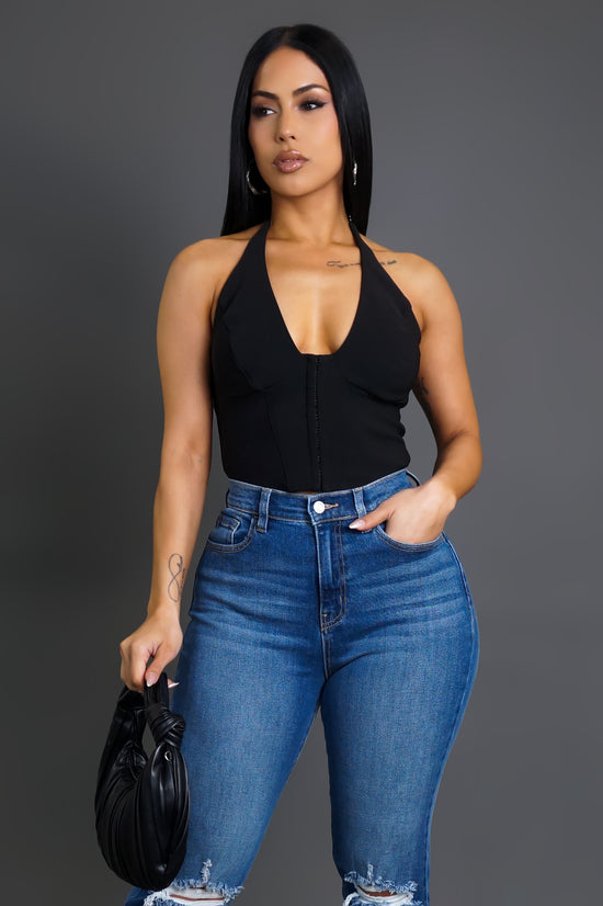 Tied Down Crop Top - Black