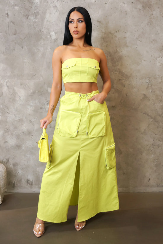 First Impressions Skirt Set - Lime