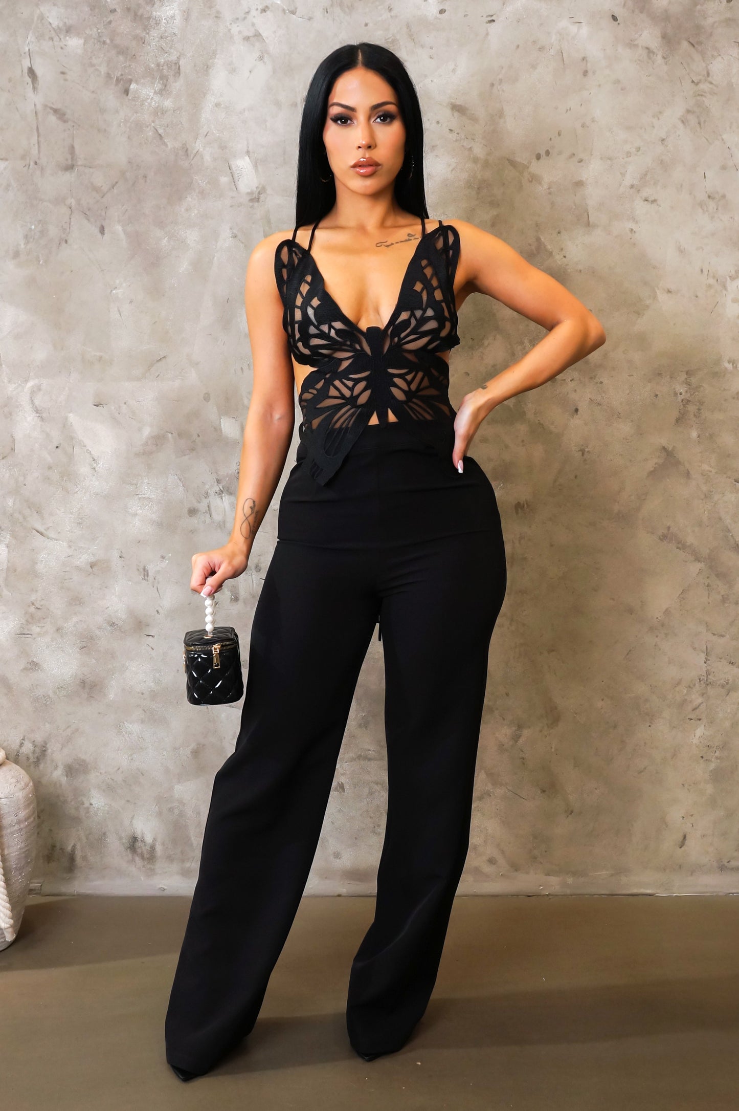 The Butterfly Effect Pant Set- Black