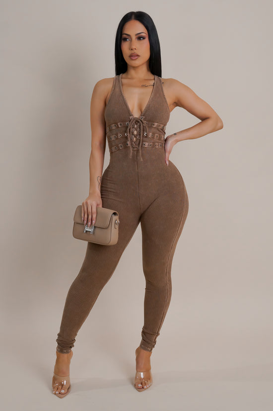 Me First Jumpsuit - Brown