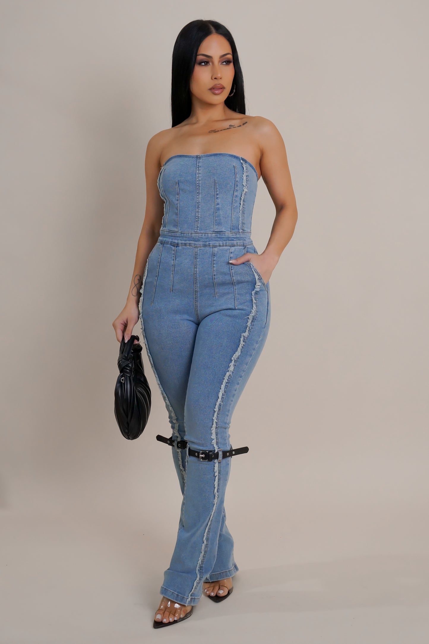 Young And Free Jumpsuit- Denim