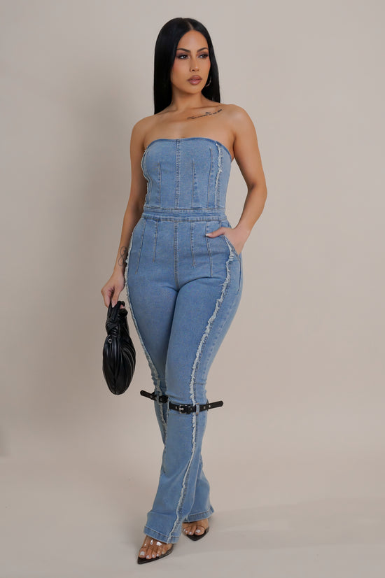 Young And Free Jumpsuit- Denim